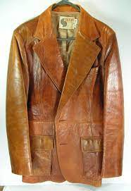 Vintage Leather Jacket Men S Large 44 Long Brown 1970s Disco Button Down Silton Silton Vintage Leather Jacket Leather Jacket Men Vintage Denim Jacket