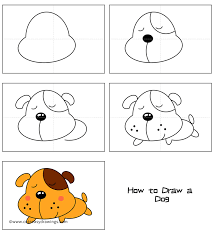 Unlock ad free and printable drawing and coloring tutorials! How To Draw A Cartoon Dog Sleeping Easy Step By Step For Kids Cute Easy Drawings