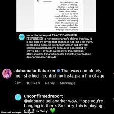 Alabama barker has claimed mom shanna moakler is an absent mom after shanna, 46, made a claim that ex travis barker cheated on her with kourtney's sister kim when they were married. Travis Barker S Daughter Alabama 15 Claims His Ex Shanna Moakler Is An Absent Mom Express Digest