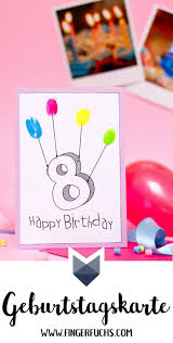 Diy Fingerabdruck Geburtstagskarten Geburtstagskarte Basteln Kinder Geburtstagskarte Basteln Kinder Geburtstagskarte Geburtstagskarte Basteln