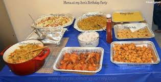 As low as $0.62 ea. My Son S Birthday Party Menu Indian Party Menu Ideas Food Birthday Party Menu Dinner