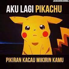Pikiran Kacau Mikirin Kamu Pikachu Meme Lucu Gambar Lucu