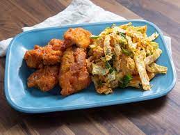 Trendy Fried Chicken With Kimchi Slaw Recipe Kimchi Slaw Food Network Recipes Recipes