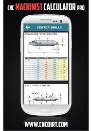 cnc machinist calculator pro center drill dimensions