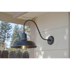 Unbranded Logan 1 Light Imperial Black Outdoor Wall Mount Barn Light Sconce El930ib The Home Depot Exterior Light Fixtures Barn Lighting Outdoor Barn Lighting