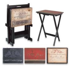 Tuscan 5 Piece Snack Table Set Bed Bath Beyond Vintage Tv Trays Snack Table Set Tv Trays