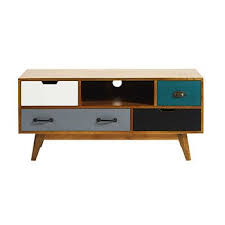 Meuble Tv 4 Tiroirs En Manguier Massif Picadilly Meuble Tv Mobilier De Salon Meuble Tv Design