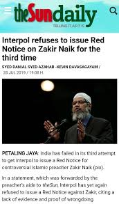 Zakir abdul karim naik (hindi: Nadhir On Twitter Interpol Even Rejected India S Government Request Thrice Of Putting Zakir Naik Up To Their Wanted List Interpol Red Notice Due To Lack Of Evidence Https T Co Zboaa9wskd