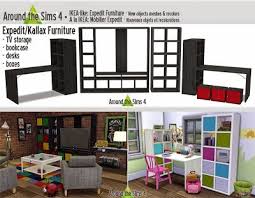 Ikea Furniture Tv Unit Shelves And Desks By Sandy Sims 4 Sims 4 Custom Content Sims 4 Cc Furniture