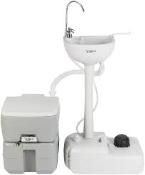 Portable shower and toilet combo for camping. Amazon Com Vingli Upgraded Portable Sink And Toilet Combo Self Contained 5 Gal Hand Washing Station 5 3 Gal Flushing Toilet Perfect For Camping Rv Boat Road Tripper Camper Detachable Lightweight Sports Outdoors