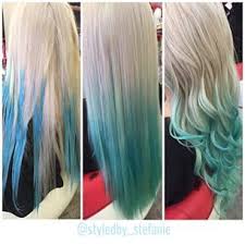 Blonde And Blue Balayage Hair Google Search Blonde And Blue Hair Teal Hair Blue Ombre Hair