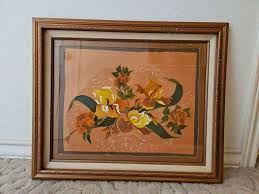 20" x 24" Framed "Mildred Morrison" 1985 Flower Painting