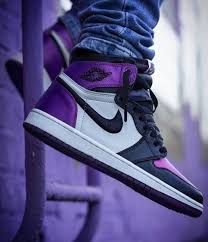 Air Jordan 1 Og Hi Court Purple 555088 501 Purple White Black In 2020 Air Jordans Retro Jordans Sneakers Outfit Air Jordans