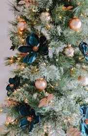 These trees come in different shapes. Modern Farmhouse Christmas Living Room With Navy Copper Rose Gold 1111 Light Lane