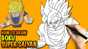 Draw an oval & shape for the upper body. How To Draw Goku Super Saiyan Dragon Ball Z Easy Step By Step Drawing Lessons For Kids Youtube