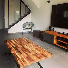 table basse avec plateau en acacia sur mesure table basse plateau bois table bois massif