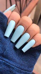 Baby Blue Matte Nails Video Acrylic Nails Coffin Short Blue Matte Nails Blue Acrylic Nails