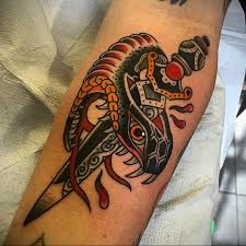 The bold blacks and thick line work make this cobra fierce and dangerous. Snake And Dagger Tattoo 27 12 2019 072 Dagger Tattoo Tattoovalue Net Tattoovalue Net