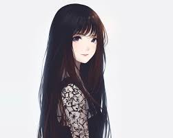 My perfect match is a guy with black hair, blue eyes, and hot! Cute Anime Girl Black Hair Blue Eyes Hairstyle Girls