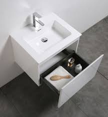 Comes with gray granite countertop and subway backsplash tile. Bathroom Furniture Set Alice 600 Glossy White Optional Mirror