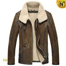 Leather Shearling Bomber Jacket For Men Cw860209 Mens Shearling Jacket Men Fashion Casual Outfits Mens Jackets
