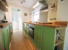 12 kelly green accent on floating cabinet box. Green Galley Kitchen Utility Room The Design Works
