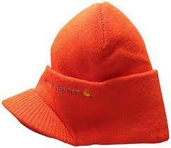 Carhartt Men Outdoor Acrylic Knit Hat Visor Beanie A164 Orange One Size New Carhartt Knit Hat For Men Men S Knit Carhartt Mens