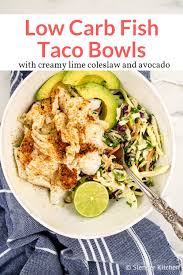 See full list on foodnetwork.com Ancho Fish Taco Bowls With Lime Slaw And Avocado Slender Kitchen Recipe Fish Taco Bowls Taco Bowls Slender Kitchen