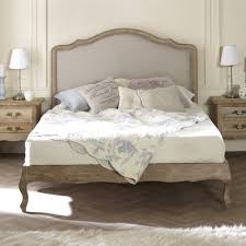 Gb49 5 French Limed Oak Upholstered Low Foot Board French Furniture Bedroom Bed Design Furniture