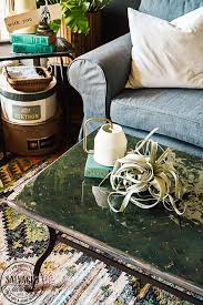 Turn A Thrifted Coffee Table Into A Boho Chic Piece Of Furniture With Rich Moody Colors Perfect For Any Global In 2020 Chic Coffee Table Boho Living Room Coffee Table