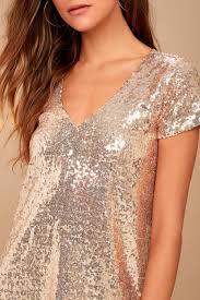 Light Up The Night Champagne Sequin Shift Dress In 2020 Cocktail Dresses With Sleeves Cocktail Dress Holiday Champagne Sequin Dress
