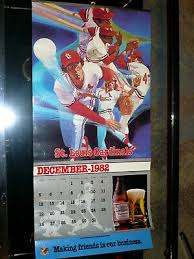 Vintage Anh Busch St Louis Cardinals Dec Thrumar 1982 83 Calendar Stadium Chart Ebay