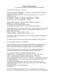 Hess S Law And Bond Enthalpy Practice