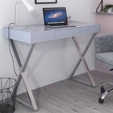 Gather around the table and hear the family news, play a game, help with homework or set your stuff down. Grey Gloss Office Desk With Drawer Roxy Furniture123