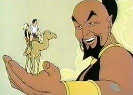 The series follows the adventures of two teenage siblings, chuck and nancy, traveling around a mystical arabian world, mounted on kaboobie the flying camel. Shazzan