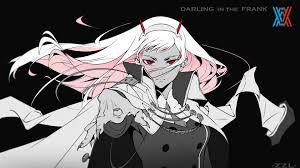 Franxx, hot, anime girl, zero two. Darling In The Franxx Red Eyes Zero Two With Black Background 4k Hd Anime Wallpapers Hd Wallpapers Id 41207