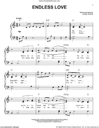 Ross Endless Love Easy Sheet Music For Piano Solo Pdf Piano Sheet Music Sheet Music Easy Sheet Music