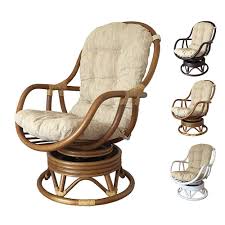 Amazon Com Rattan Swivel Rocking Chair Erick With Cushion 4colors Light Brown Home Kitchen Swivel Rocking Chair Rocking Chair Rattan Rocking Chair
