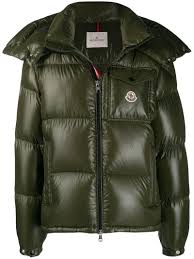 Moncler Shiny Padded Jacket In Green Modesens Padded Jacket Moncler Moncler Jacket