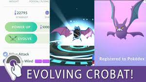 Pokemon Go Crobat Evolution Evolving Crobat From Golbat In Pokemon Go Generation 2 Update Youtube