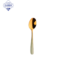 Shahararren silverware bakin karfe shayi cokali tare da kore ...