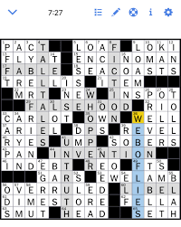This is not the level you are looking for? The New York Times Crossword Puzzle Solved July 2020