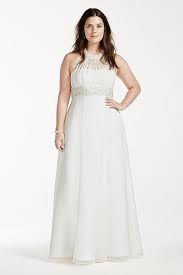 Plus Size Wedding Dresses David S Bridal 200 399 99 Halter Wedding Dress Wedding Dresses High Neck Wedding Dress