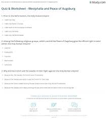 How much do you know about these capitals? Quiz Worksheet Westphalia And Peace Of Augsburg Study Com