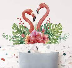 Décor allows you to express and showcase your personal style to friends, family, and guests. Tropical Flamingos Living Room Wall Decor Tenstickers