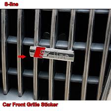 Car Styling 3d Metal S Line Logo Car Front Grille Adhesive Emblem Badge Stickers For Audi A4 B6 A3 A4 B8 Q7 A6 Q5 Q3 A8 S6 Car Front Silver Mirrors Front