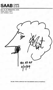 This exhibition of silkscreen prints features portraits that are both comic and. Vonnegut Saab