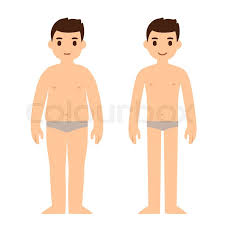 Cute cartoon man in underwear, fat and ... | Stock vector | Colourbox