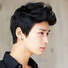 Synthetic hair wigs uk with capless black color straight style. Men Korean Handsome Vogue Black Short Hair Cosplay Party Hair Wig Full Wigs Ebay