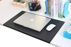 The extra lip on the front keeps the pad firmly in place, and the fold up flap to the left to capture sticky notes voices messages, etc. Amazon Com No Smell 23 6 X 13 8 With Full Lip Office Desk Pad Table Pad Blotter Protector Waterproof Pu Surface Mouse Pad Desk Writing Mat Office Products